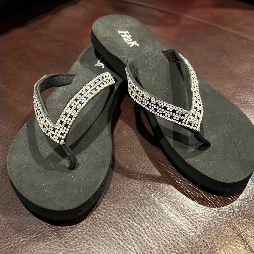 Black Rhinestone Women's Sandals